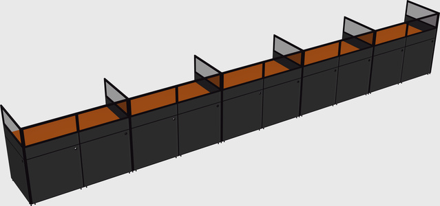 Shared rectangular cubicle