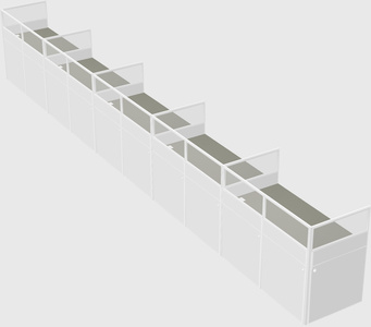 Shared rectangular cubicle