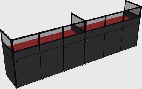 Shared rectangular cubicle