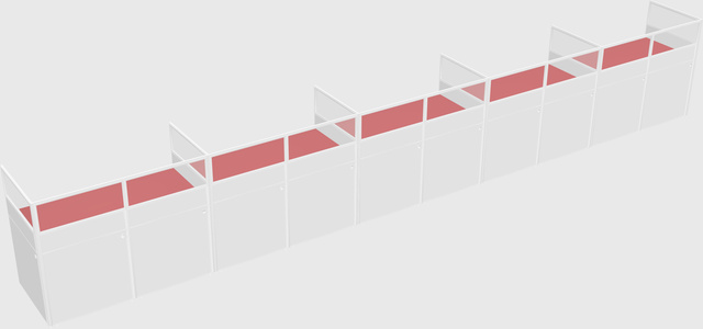 Shared rectangular cubicle