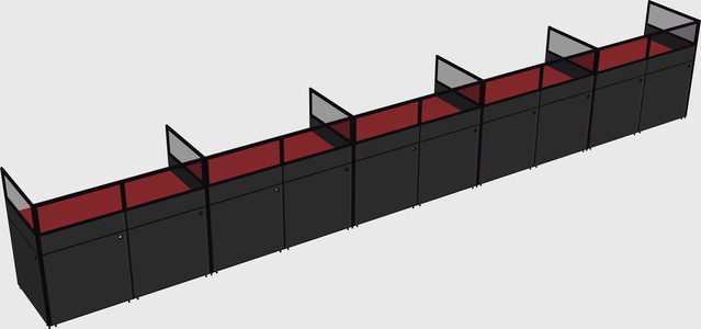Shared rectangular cubicle