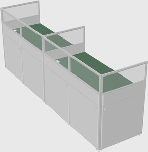 Shared rectangular cubicle