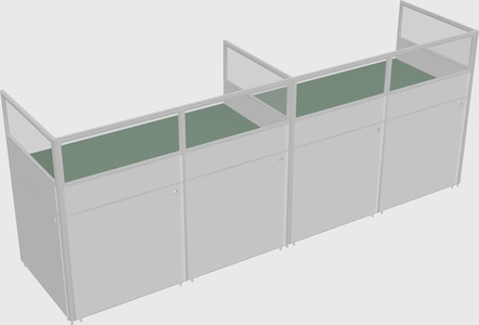 Shared rectangular cubicle