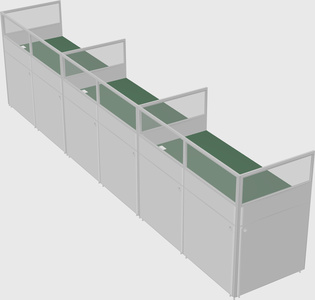 Shared rectangular cubicle