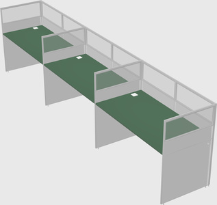 Shared rectangular cubicle