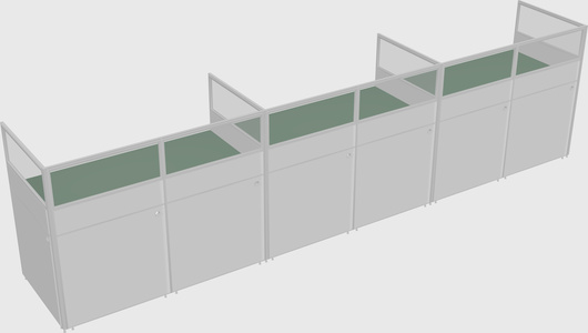 Shared rectangular cubicle