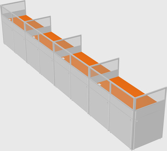 Shared rectangular cubicle