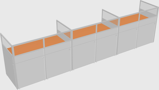 Shared rectangular cubicle
