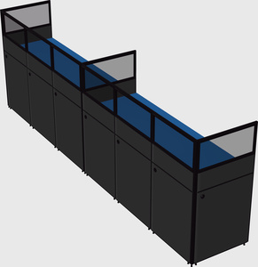 Shared rectangular cubicle