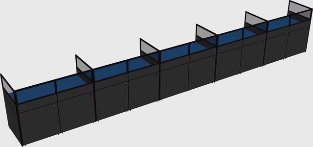 Shared rectangular cubicle