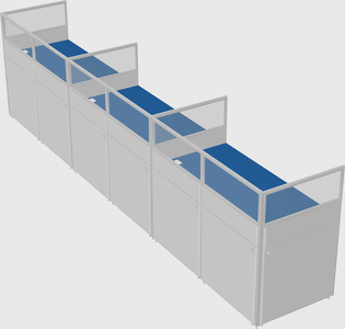 Shared rectangular cubicle