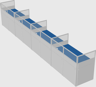Shared rectangular cubicle