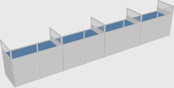 Shared rectangular cubicle