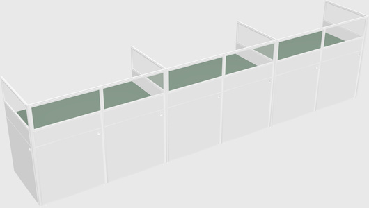 Shared rectangular cubicle