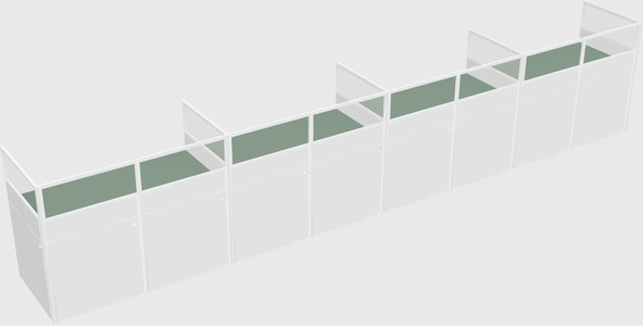 Shared rectangular cubicle