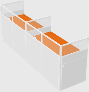 Shared rectangular cubicle