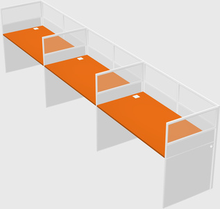 Shared rectangular cubicle