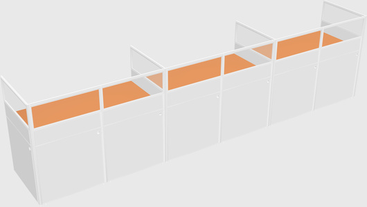 Shared rectangular cubicle