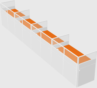 Shared rectangular cubicle