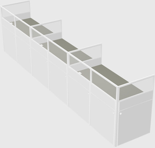 Shared rectangular cubicle