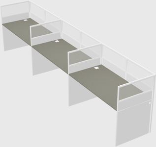 Shared rectangular cubicle