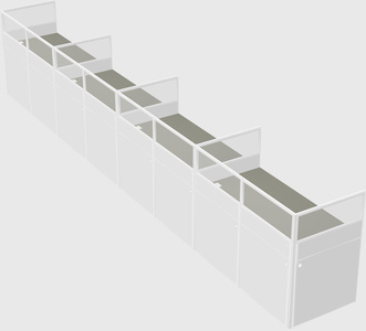 Shared rectangular cubicle