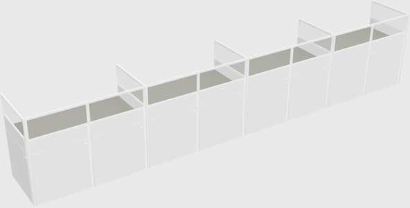 Shared rectangular cubicle