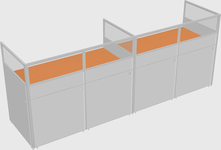 Shared rectangular cubicle