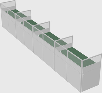 Shared rectangular cubicle