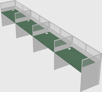 Shared rectangular cubicle