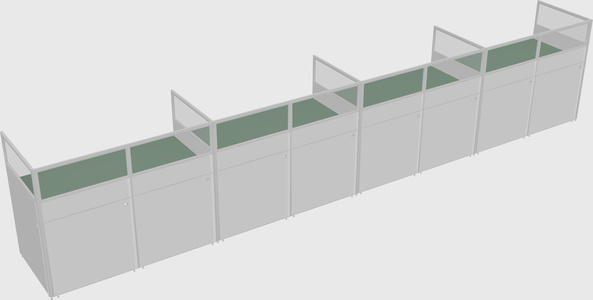 Shared rectangular cubicle