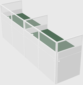 Shared rectangular cubicle