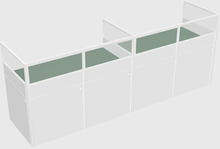 Shared rectangular cubicle