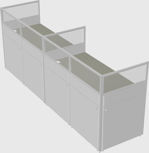 Shared rectangular cubicle