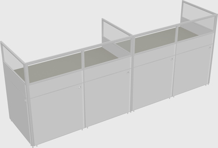 Shared rectangular cubicle