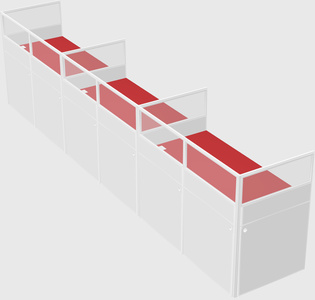 Shared rectangular cubicle