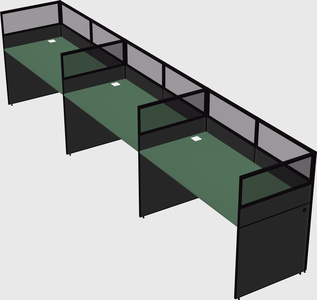 Shared rectangular cubicle