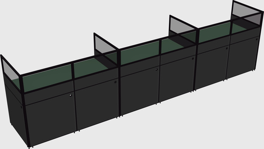 Shared rectangular cubicle