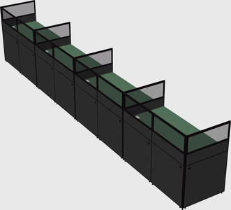 Shared rectangular cubicle