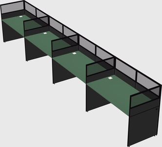 Shared rectangular cubicle