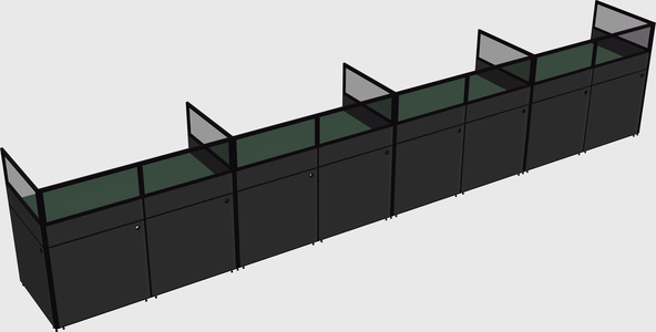 Shared rectangular cubicle