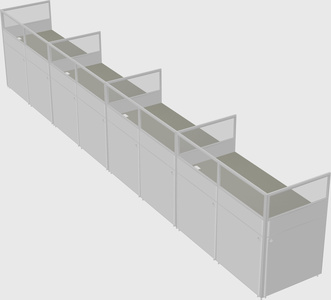 Shared rectangular cubicle