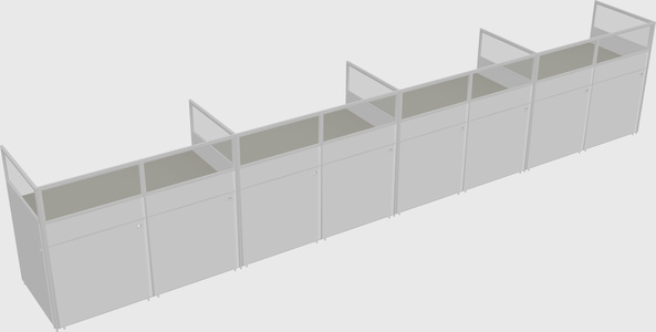 Shared rectangular cubicle