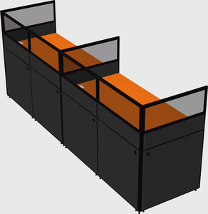 Shared rectangular cubicle