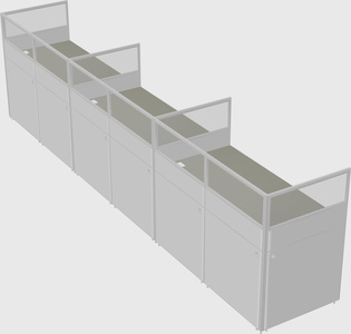Shared rectangular cubicle