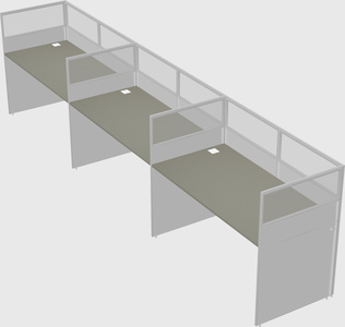 Shared rectangular cubicle