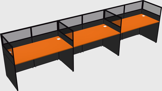 Shared rectangular cubicle