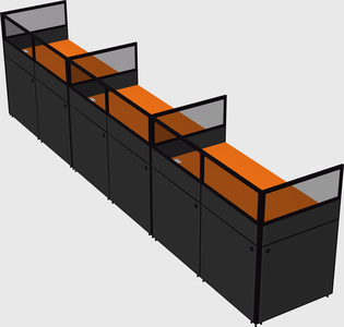 Shared rectangular cubicle