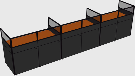 Shared rectangular cubicle