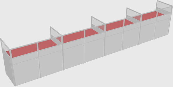 Shared rectangular cubicle